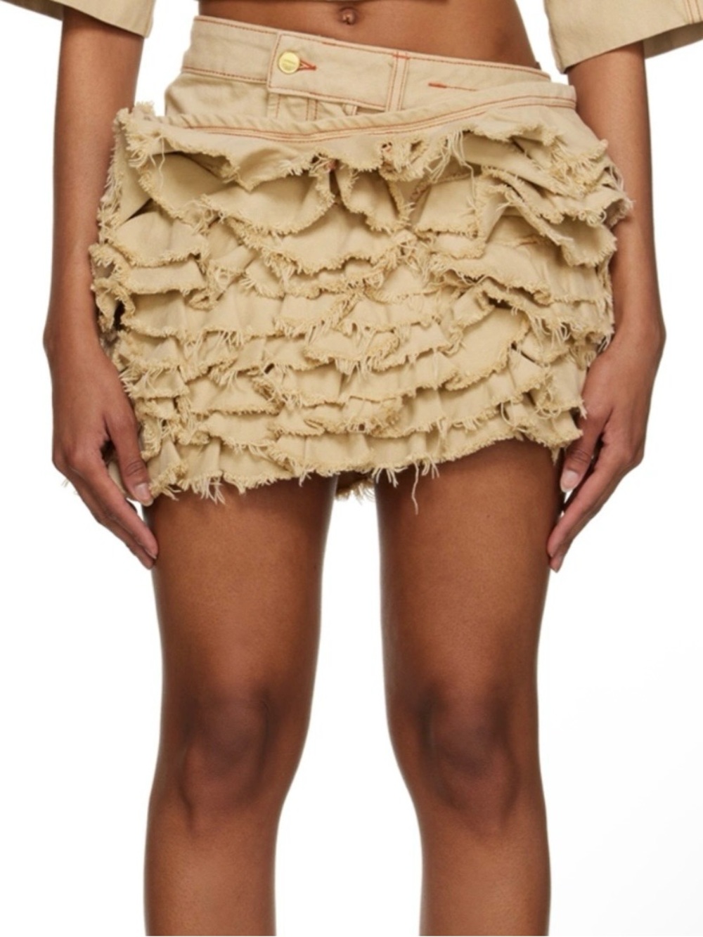 Jacquemus Denim Ruffle Mini Skirt